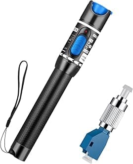 Moocci Fiber Visual Fault Locator 30mW 30KM - VFL Fiber Optic Cable Tester Meter Kit with FC Male to LC Female Adapter - Fiber Optic Tools Source Tester Detector for LC/FC/SC/ST, Network Cable Test