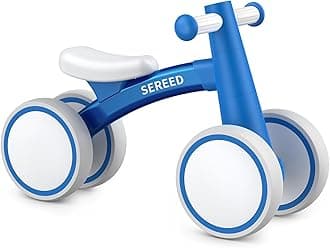 SEREED Baby Balance Bike for 1 Year Old Boys Girls 12-24 Month Toddler Balance Bike, 4 Wheels Toddler First Bike, First Birthday Gifts