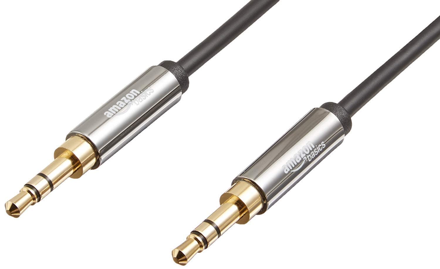 2-Pack 3.5mm Stereo Audio Cable for Car Stereo, Speaker or Subwoofer with Gold-Plated Plugs, Smartphone Compatible, 4 Foot, Black