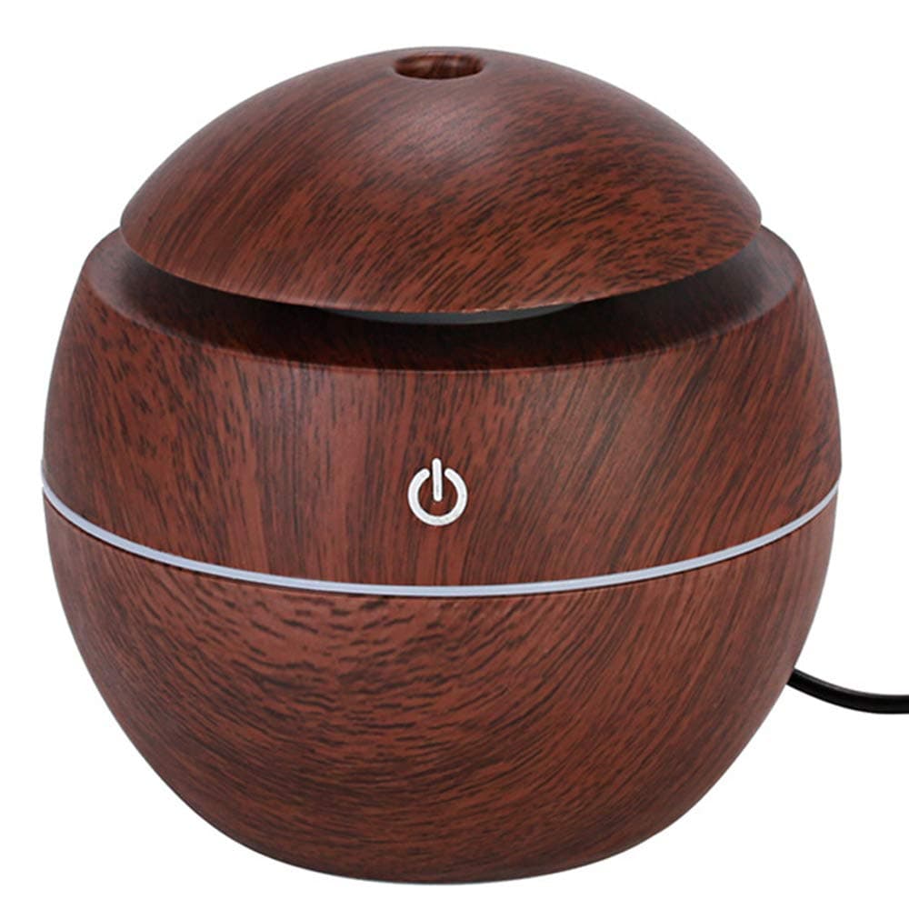Essential Oil Diffuser 130mL Aromatherapy Diffuser Cool Ultrasonic Humidifier Aroma Diffuser RGB Night Light Wood Grain Anion and Waterless Auto Shut-Off for Home Spa Bedroom Baby Room Women,A
