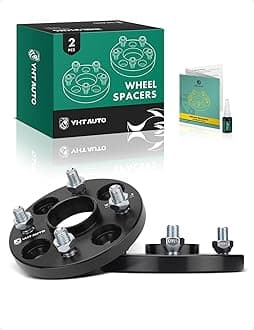 YHTAUTO 4x100 Hub Centric Wheel Spacers 15mm Fits Kia, Ford, Mazda, Scion, Toyota, Fiat Models, 4 Lug Tire Spacers w/ M12x1.5 and 12.9 Studs and 54.1mm Hub Bore for Corolla, xB, 2PCS Black
