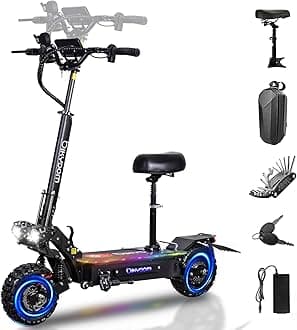 Electric Scooter for Adults, 5600W Dual Motors Up to 50 MPH, Electric Scooter Adults Range 50 Miles, 60V 27Ah Large Capacity Battery, 11" Off Road Tires Scooter with Detachable Seat Max Load 440lbs