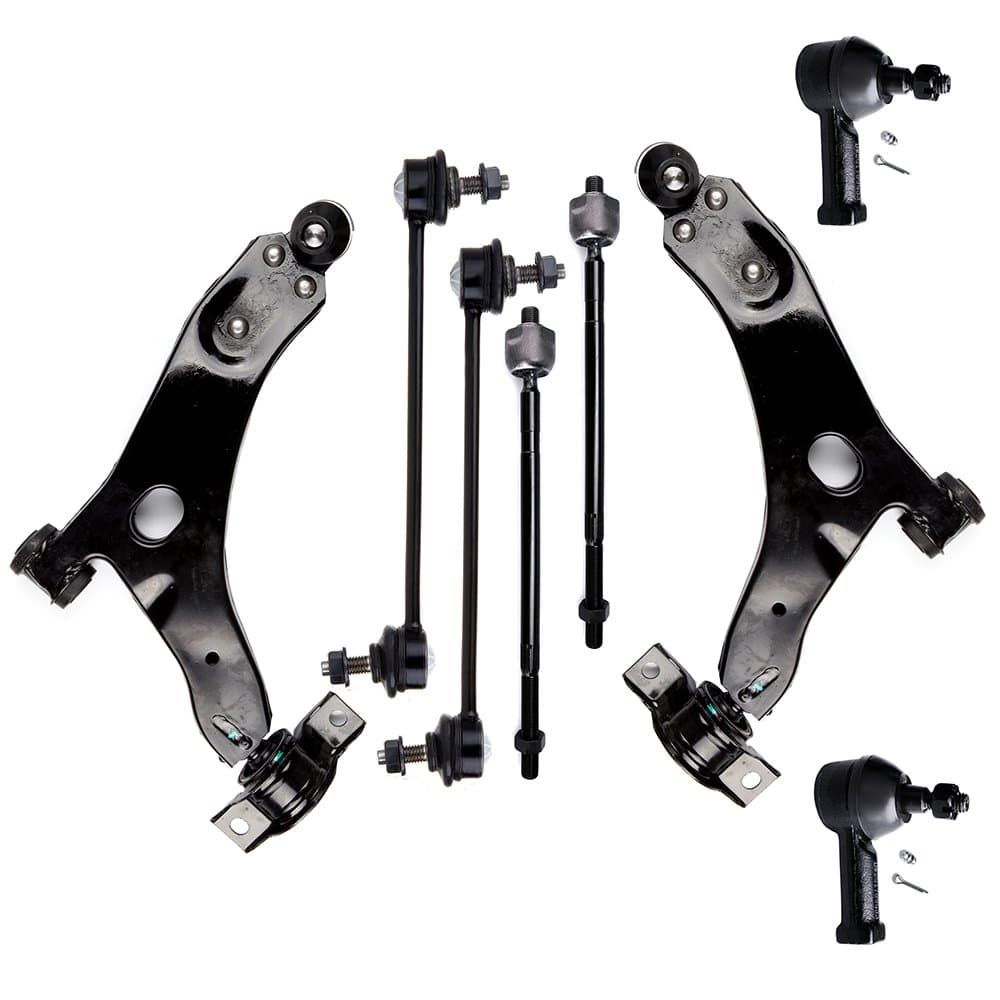 ECCPP Control Arm Kit 2006 2007 2008 2009 2010 2011 For Ford Focus - Inner Tie Rod Ends Lower Control Arms Outer Tie Rod Ends Front Sway Bar End Links