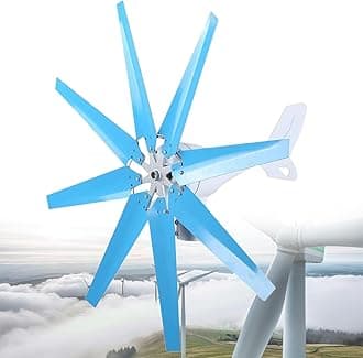 Wind Turbine 12000W with Wind Solar Controller, Wind Generator for Home Use, Wind Turbine Generator Kit 8 Blades Blue,12V