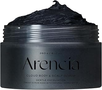 Arencia Fresh Cloud Sea Salt Body & Scalp Scrub (Black) - Gentle Exfoliation for Softer, Refreshed Skin and Scalp, Korean Skin Care