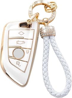 Gematay for BMW Key Fob Cover, Key Case Shell Compatible with BMW X1 X2 X3 X5 X6 X7 and Series 1 2 3 4 5 6 7 8 Remote Smart Key Protector