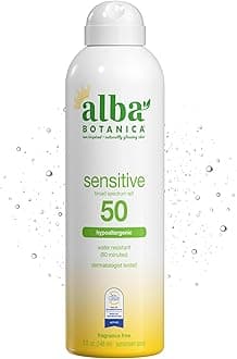 Sensitive Sunscreen Spray for Face and Body, Fragrance-Free, Broad Spectrum SPF 50, Water Resistant, 5 fl. oz. Bottle