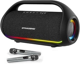 DYNASONICS90 - Portable Bluetooth Speaker IPX7 Waterproof. Wireless Outdoor Speaker. Wireless Stereo. Powerful sound player with built-in LED lights. Micro-SD, USB.