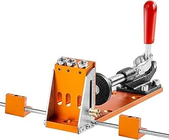 VEVOR Pocket Hole Jig Kit, 34 Pcs Pocket Hole Jig System with 11" C-clamp, Fixture, Step Drills, Wrenches, Drill Stop Rings, Square Drive Bits, Toolbox, for DIY Carpentry Projects, Adjustable