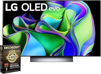 LG OLED77C3PUA OLED evo C3 77 Inch HDR 4K Smart OLED TV (2023) + Deco Gear 4K HDMI 2.0 Cable w/Pure Copper Conductors x2 & CPS Exclusive 26 Month Protection Pack Bundle (BEACH-CPS-263000)