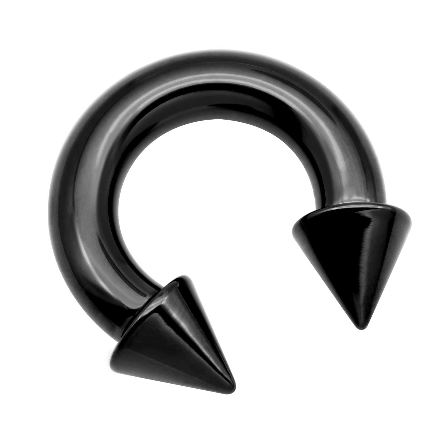 Black Spike Horseshoe Ring