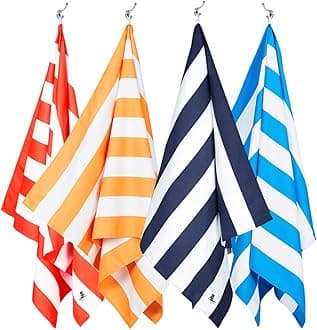 Dock & Bay Beach Towel - Quick Dry, Sand Free - Compact, Lightweight - 100% Recycled - Includes Bag - Cabana - Set H (4), Extra Large (200x90cm, 78x35)