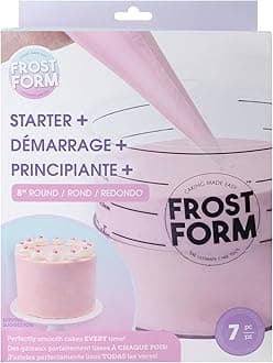 AC Food Crafting 6 Inch Frost Form Starter Kit (7 Piece) Cake Pan Round Liner Stand Crumb Cutter Finisher Base Form Instructions Frost Form Cake Kit Cake Icing Kit Frost Form Kit Cake Mold Plastic