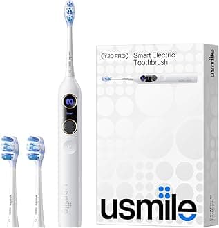 usmile Y20PRO Electric Toothbrush, AI-Powered Smart Toothbrush with AM/PM Auto Mode, 4 Brushing Modes, 90-Day Battery, App Control, Real-Time 3D Map, 2 Brush Heads Included