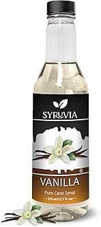 Syruvia Vanilla Coffee Syrup - 12.7 fl oz Premium Coffee Flavoring Syrup - Kosher Coffee Syrups, Gluten Free, No Coloring, Perfect for Drinks, Soda, Shakes, Desserts, and More.