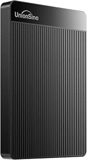 UnionSine External Hard Drive 250GB Ultra Slim Portable Hard Drive USB3.0 HDD Storage Compatible with PC, Desktop, Laptop and Mac (Black) HD2510