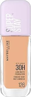 New York Super Stay up to 30HR Lumi-Matte Foundation, Medium-Full Coverage, Vegan Formula*, Amino Acids, Niacinamide, Vitamin E, All Day Wear - Shade: 126