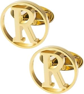 Cufflinks for Men Classic Tuxedo Shirt Wedding Cuff Links Personalized Initials A-Z Gift