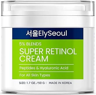 Retinol Cream for Face Korean Skincare: Anti-Aging Collagen Peptides & Hyaluronic Acid Face Cream for Women, 1.7 oz.
