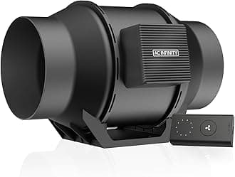 AC Infinity CLOUDLINE A6, Quiet 150mm Inline Duct Fan with Speed Controller, EC Motor - Ventilation Exhaust Fan for Heating Cooling Booster, Grow Tents, Hydroponics