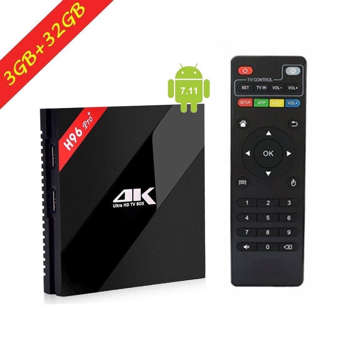 Android TV BOX 4K Amlogic 64bit Octa-core Ultra HD Smart Set Top Box, Supports Wifi LAN Ethernet