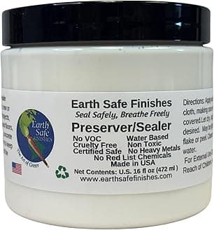 Earth Safe FInishes Preserver Sealer for All Surfaces (Wood, Concrete, Brick, Terra Cotta, etc) Durable, Non Toxic, Non Flammable, No VOC, Made in USA (Preserver/Sealer, 32oz)