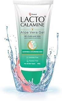 Lacto Calamine Aloe Vera Gel with 99% Pure Natural Aloe Vera, Vitamin E and Glycerin for non-sticky hydration and cooling effect. Lightweight