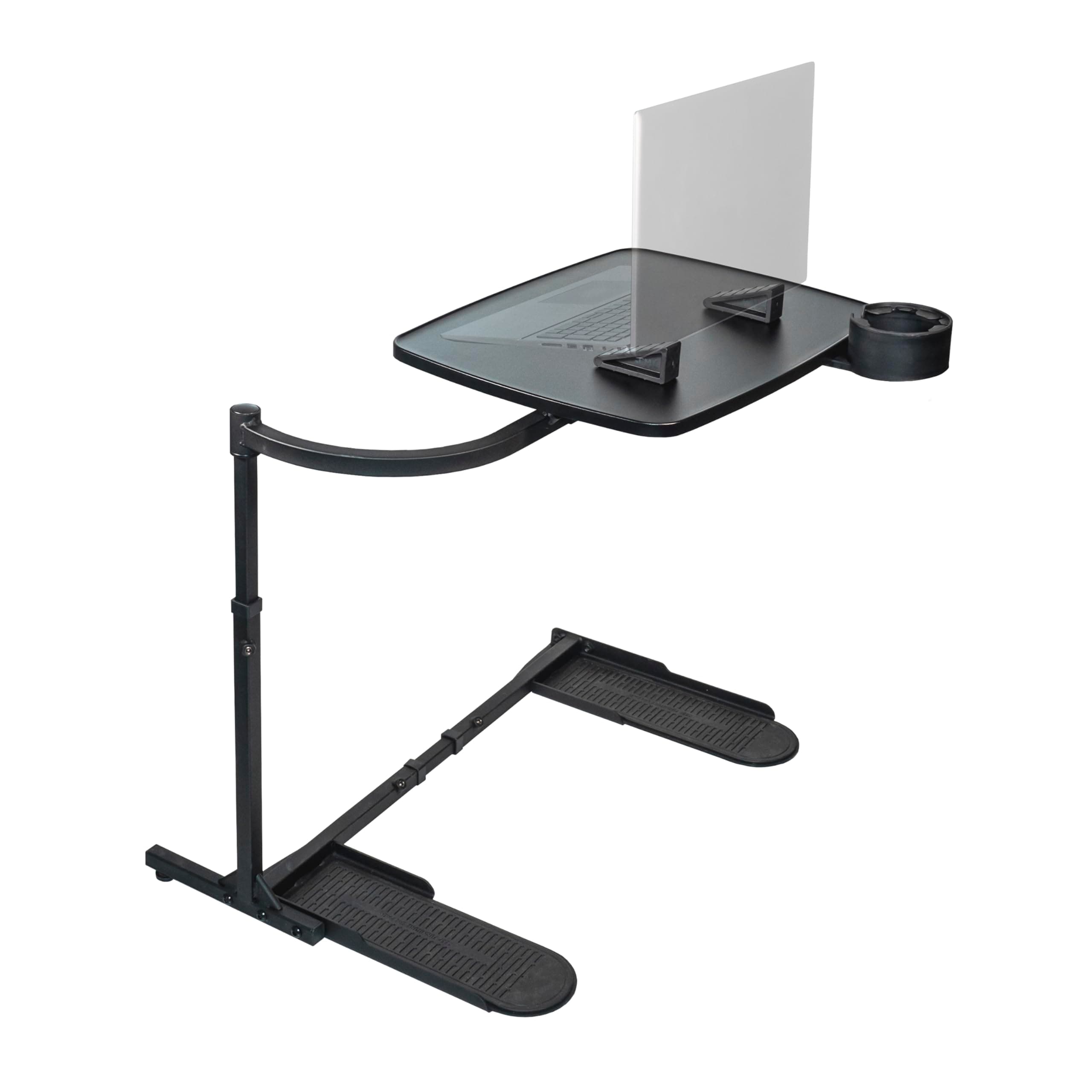 Stander Wonder Tray, Adjustable Swivel Table, Extra-Large Computer Stand, Couch Desk & Gaming Bench, TV-Trays for Eating on Couches, Chairs, Recliners with Laptop Wedges and Cup Holder, XL, Black