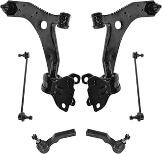 TRQ Front Steering & Suspension Kit Control Arm with Ball Joint Sway Bar Stabilizer Link Tie Rod Compatible with 2010-2013 Mazda 3
