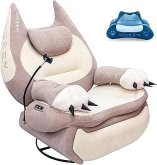 Smart Recliner with Adjustable Settings, Voice-Activated Home Theater Gaming Seat Rocker, Electric Lounge Chair Featuring USB Port ，Phone Holder and Cat Claw Armrest (Powdered)