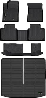 Floor Mats & Cargo Liner for Mitsubishi Outlander 2022-2024 2025 (Not Fit PHEV or Sport Models) Custom Fit Full Set, All Weather Car Accessories (Rear Trunk Mat +Floor Mats)