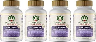 Maharishi Ayurveda Glucomap For Diabetes Management | With Jamun, Karela, Neem, Arjuna | Help Control Blood Sugar Levels| Helps In Blood Sugar Metabolism | 60 Tablets Pack Of 4