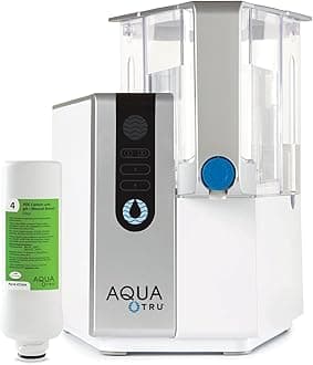 AquaTru Classic Alkaline Countertop Water Filter System for PFAS & Other Contaminants with 4-Stage Ultra Reverse Osmosis Technology (No Plumbing or Installation Required) | BPA Free