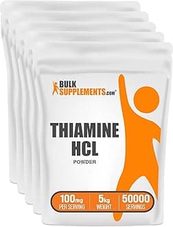 BulkSupplements.com Thiamine HCl Powder - Thiamine Hydrochloride - Thiamine B1 Supplement - B1 Vitamins - Thiamine 100mg - Thiamine Powder - 100mg per Serving (5 Kilograms - 11 lbs)