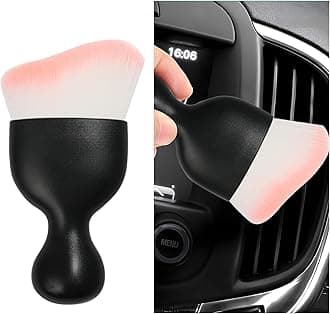 Car Interior Dust Brush, Soft Scratch Free Auto Detailing Brushes, Universal Vehicle Interior Cleaning Tool for Automotive Dashboard, Air Vents, Leather(White & Pink)