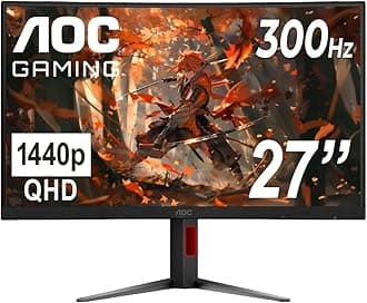 CQ27G4ZH 27" Curved Gaming Monitor, QHD 2K 2560x1440, 1500R VA, 300Hz 0.3ms MPRT, HDMI x2, DP x1, Height Adjustable Stand, HDR, 3-Year Zero-Bright-dot