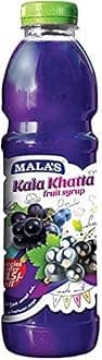Mala's Kala Khatta Syrup, 750 Bottle | Mixer for Gola, Frozen Ball, Snow cones, Shaved ice, Ice lollies, Fruit Shakes, Falooda, Mocktails, Cocktails, Drinks, Juices, Beverages