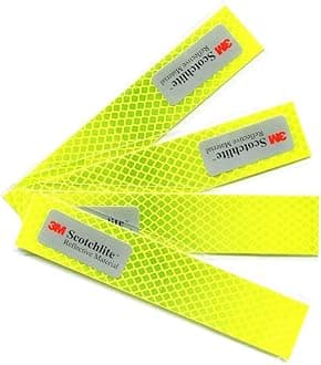 Salzmann Diamond Grade Hi-Vis Reflective Stickers | Waterproof All-Weather Outdoor Safety Sticker Decals | Pack of 4 | Yellow, Orange, Red or White