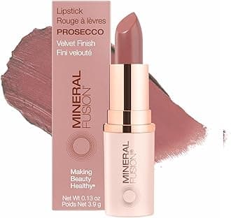 Long-Lasting Lipstick, Vivid & Smudge-Free Lip Color with Avocado Oil, Cocoa Seed Butter, Free of FD&C Dyes, Paraben and Gluten, Prosecco