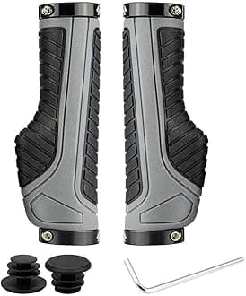 Bike Handlebar Grips, Multi Colors/Design Optional, Ergonomic Design, Aluminum Double Lock-on, Mountain Bike Grips, MTB BMX Downhill Foldable Urban Bicycles Grips, Scooter Grips