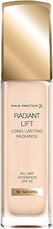 Radiant Lift Liquid Pump Medium to Full Coverage Radiant Finish Foundation with SPF30 and Hyaluronic Acid, 055 Golden Natural, Medium Skin Tone, 30ml