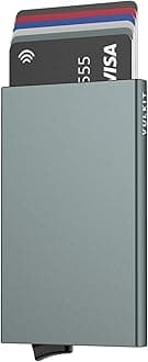 VULKIT Pop Up Wallet, Slim Minimalist Credit Card Holder For Men and Women RFID Blocking Mini Metal Case Space Grey