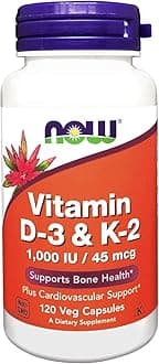 NOW Foods Now Foods - Vitamins D3 & K2 - 120 Vegetarian Capsules