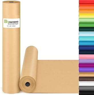 Brown Wrapping Paper, Kraft Paper Roll, Craft Decorative Paper 15" x 450", Packing Paper for Moving Shipping Supplies, Poster Bulletin Board Paper Roll, Father Day Bouquet Flower Arts Crafts Gift Wrap