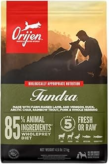 OrijenGrain Free, Poultry Free, High Protein Dry Dog Food Tundra Recipe, 4.5lb Bag