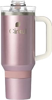 Cirkul40oz. Rose Gold Stainless Steel Tumbler with Handle, All-Day StrawSip™, Double-Wall Insulated