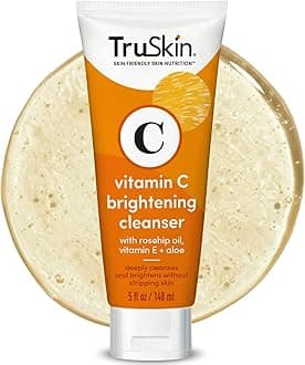 TruSkin Vitamin C Face Wash Cleanser - Brightening Facial Cleanser with Vitamins C & E, Rosehip Oil & Aloe - Gently Cleanses & Refreshes for Radiant-Looking Skin, 5 fl oz