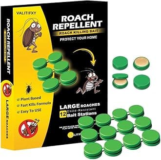 12 pcs Natural Cockroaches Killer for Kitchens Bathrooms Cabinets cockroachs Killer Gel Roach Repellent for Cockroaches for Indoor Cockroach Control Insect Control (12)