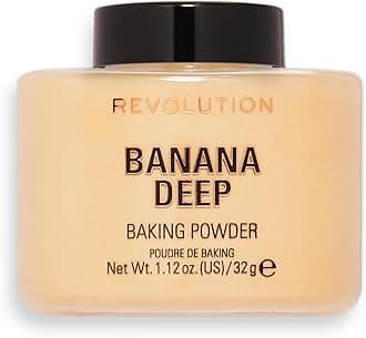 Revolution, Loose Baking Powder, Makeup Setting Powder, Long-Lasting Coverage, Mattifies & Reduces Shine, Banana Deep, 1.12 oz