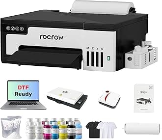 InkSonic L8 DTF Printer, A4 Transfer Printing Machine with White Ink Mixing, Automatic Cleaning for DIY Print, Customized Printing, Includes Heat Press, Ink, Film, T-Shirt